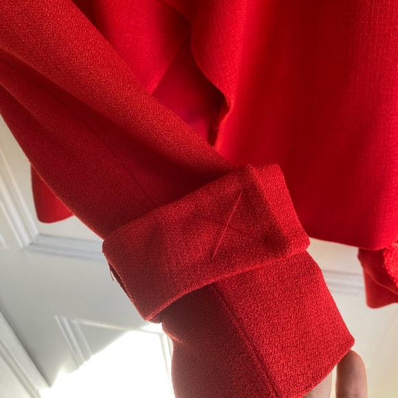 Anne Klein Short Trench Crepe
Drapey Front Jacket Memling Red
Women Size… - Picture 6 of 16